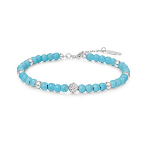 Silver Lab Created Turquoise Βραχιόλιαα