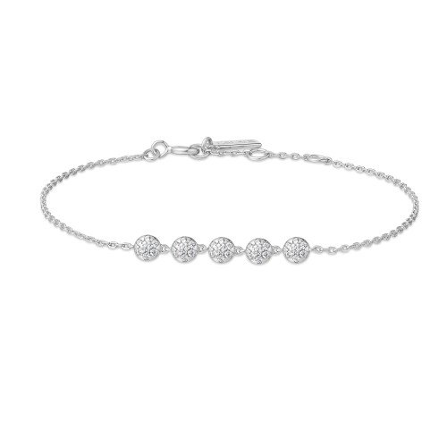 Silver Pavé Multi Beaded Chain Βραχιόλιαα