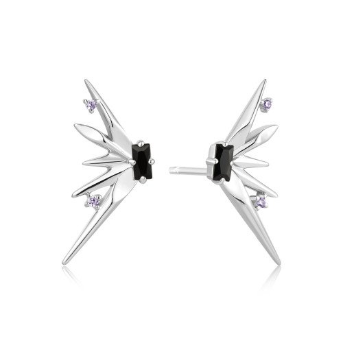 SILVER STATEMENT SPIKE STUD EARRINGS