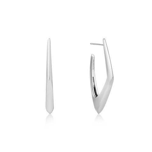 SILVER GEOMETRIC HOOP EARRINGS
