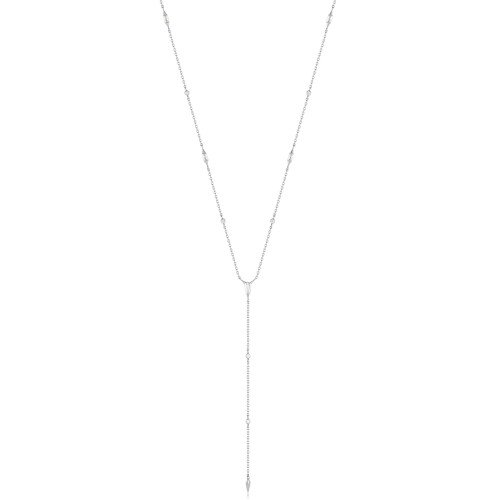 SILVER SPARKLE POINT Y NECKLACE