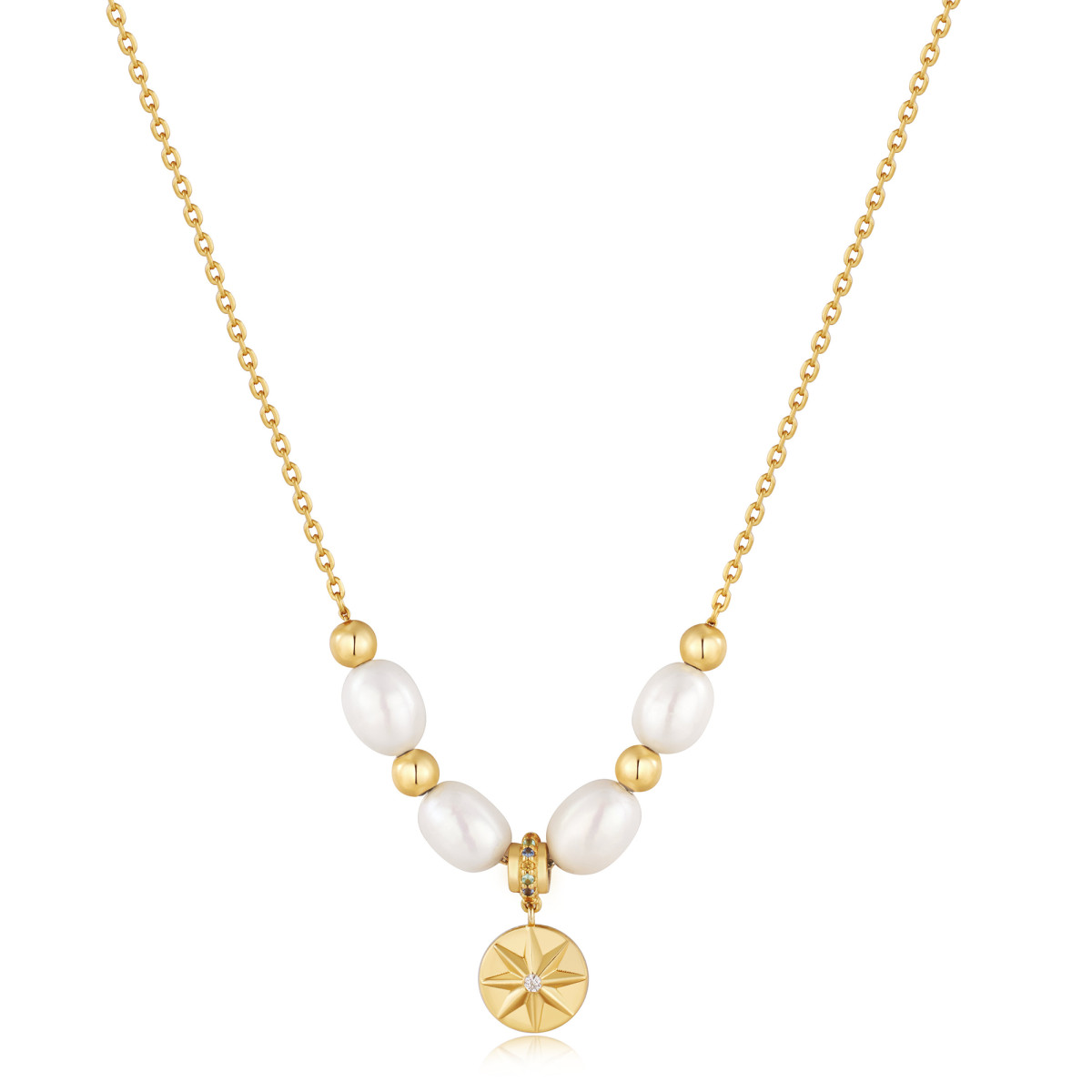 GOLD PEARL STAR PENDANT NECKLACE GOLD PEARL STAR PENDANT NECKLACE