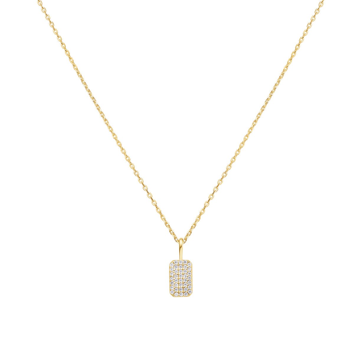 Gold Pavé Pendant Κολιέ