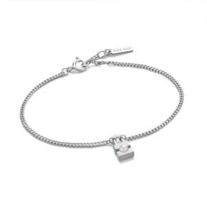 SILVER PEARL PADLOCK BRACELET