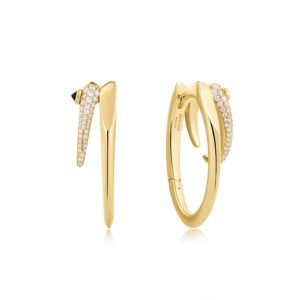 GOLD SPARKLE DOUBLE HOOP EARRINGS