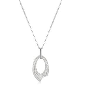 SILVER PAVÉ ARROW PENDANT NECKLACE