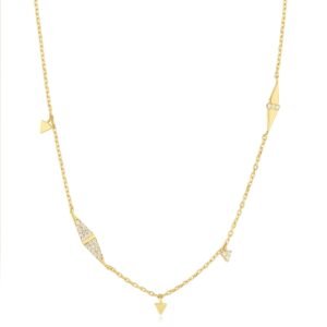 GOLD GEOMETRIC SPARKLE CHAIN NECKLACE