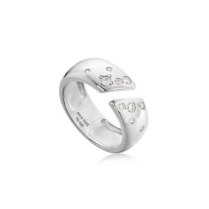 SILVER SPARKLE WIDE ADJUSTABLE RING
